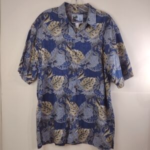 AFTCO Blue water men's Hawaiian shirt size ( L)
